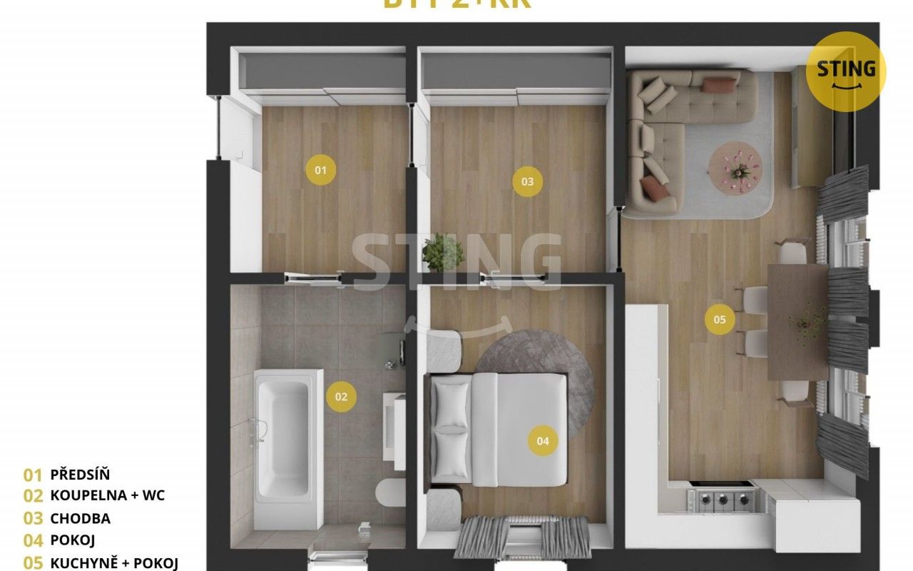 2+kk, Hviezdoslavova, Opava, 52 m² - 2