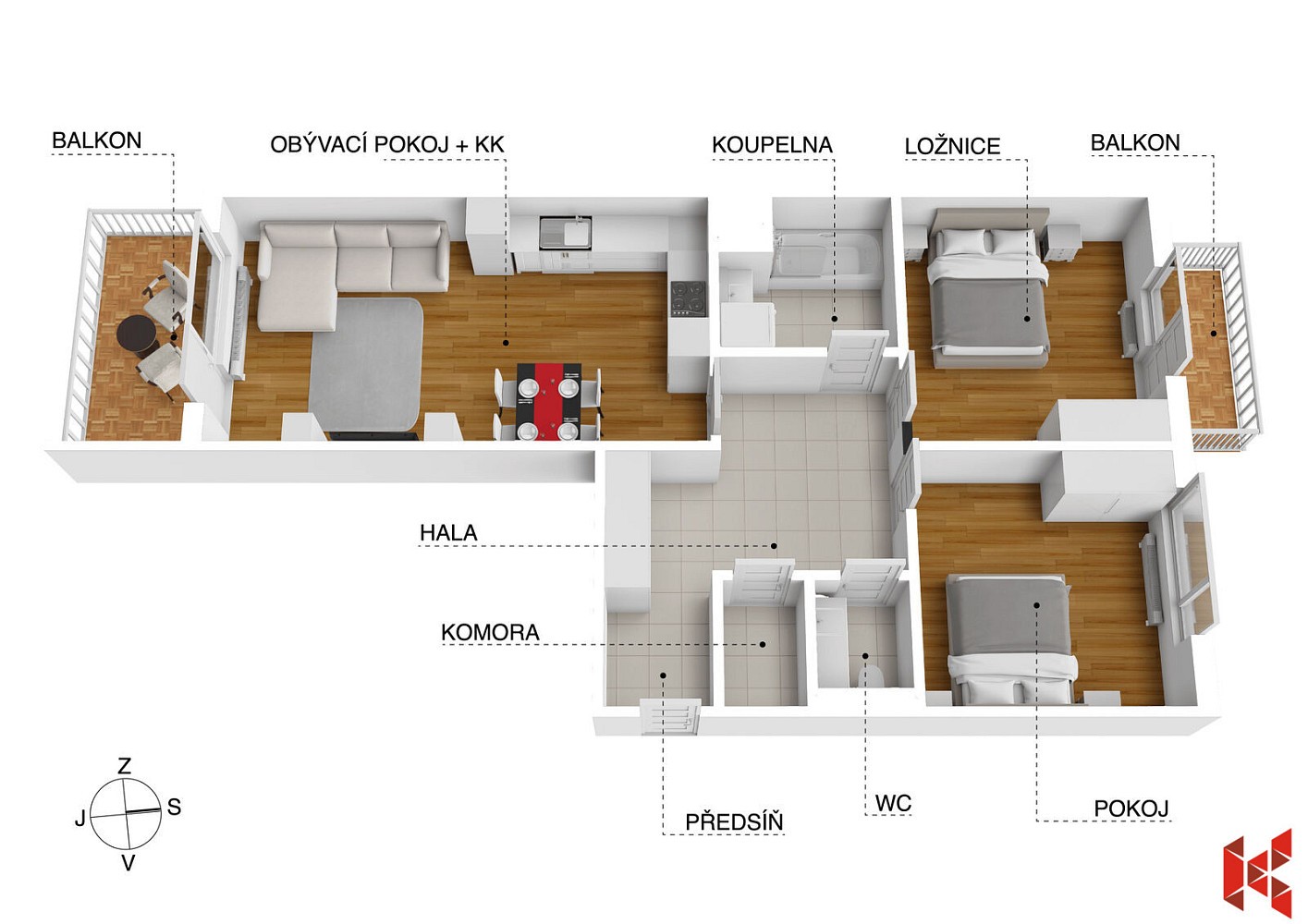 Byt 3+kk · 79 m² · Waltariho, Praha 9 - Hloubětín - 3