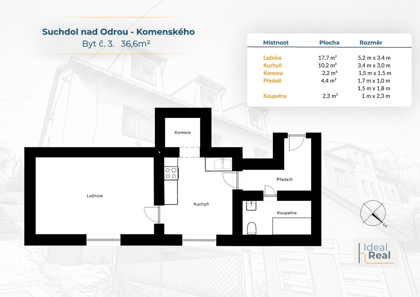 Byt 1+1 · 37 m² · Suchdol nad Odrou, okres Nový Jičín, Moravskoslezský kraj - 2