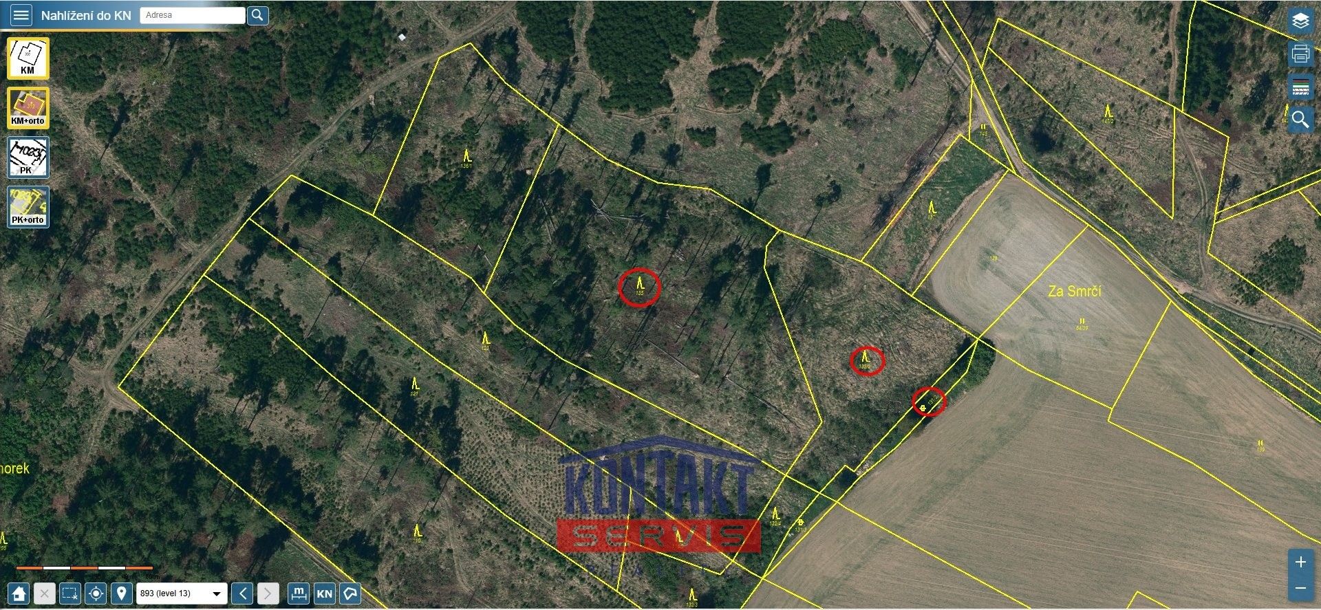 Prodej les - Řečice, Volfířov