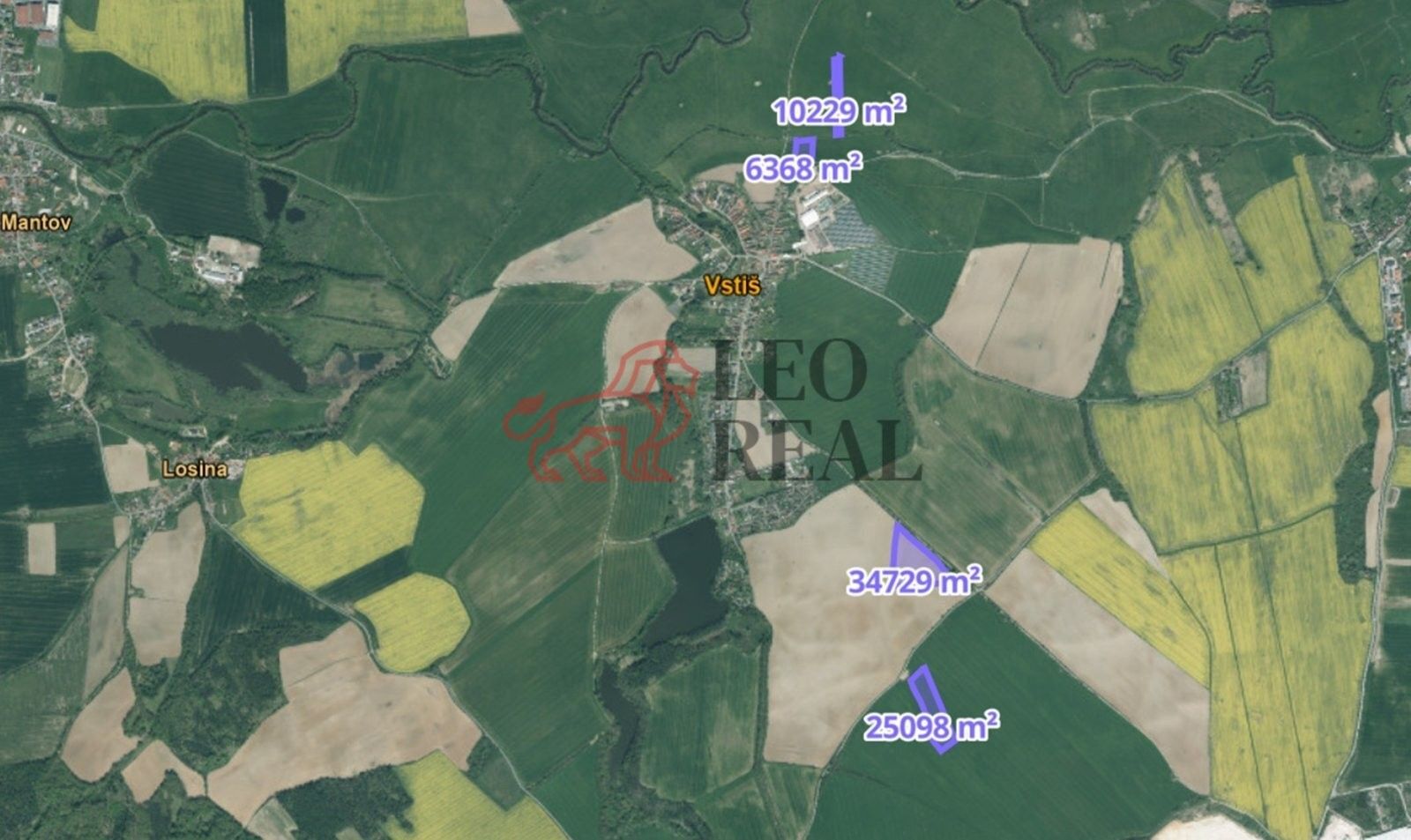 Prodej zemědělský pozemek - Vstiš, 76 424 m²