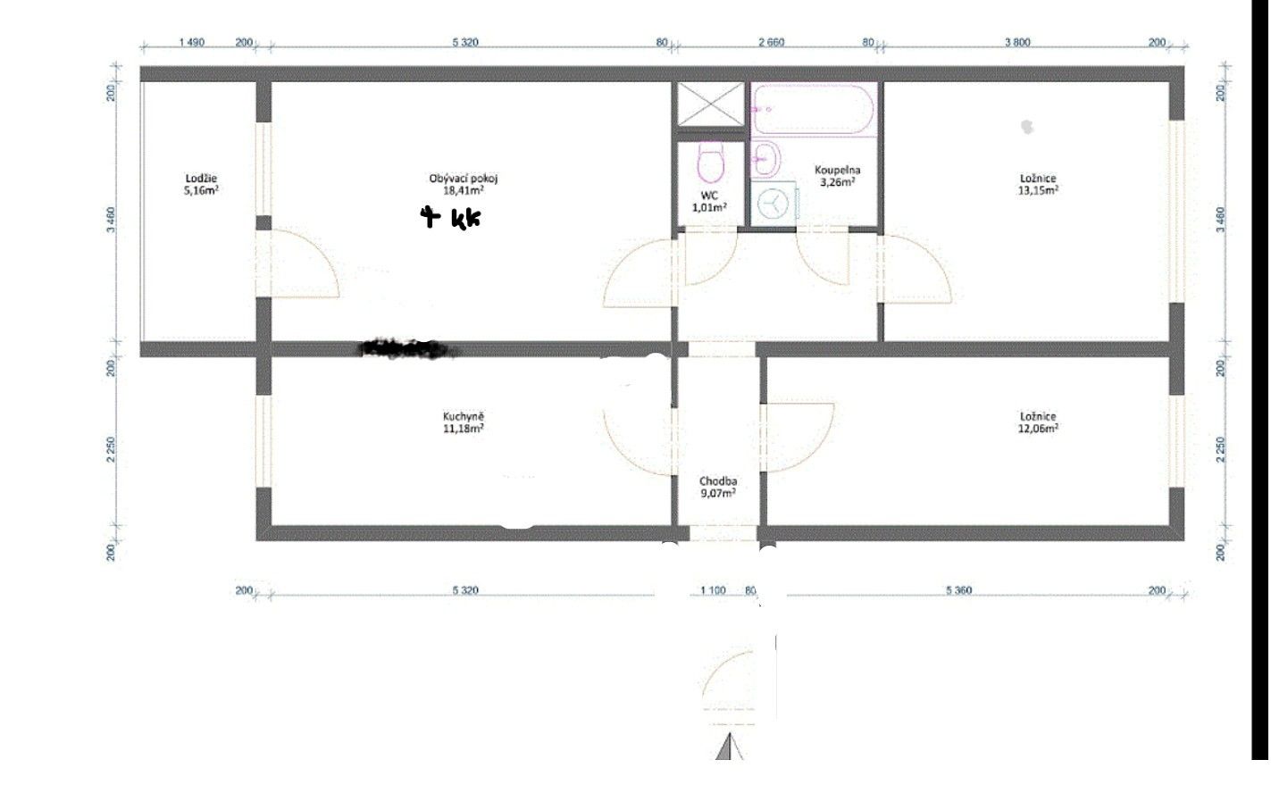 Byt 4+kk · 73 m² · Praha - Chodov, okres Praha 11, Hlavní město Praha - 4