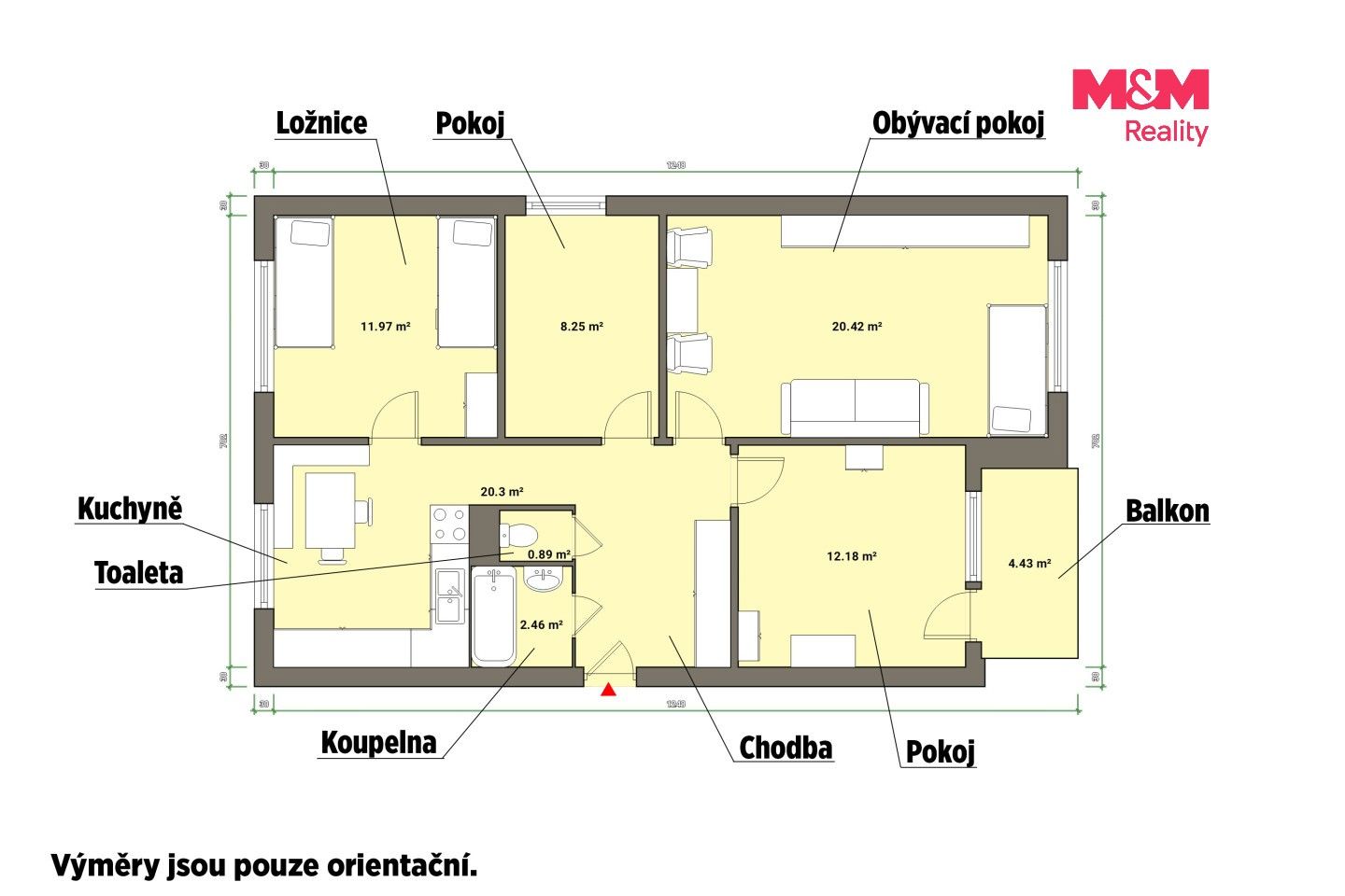 Pronájem byt 4+1 - Husitská, Františkovy Lázně, 76 m² - 5