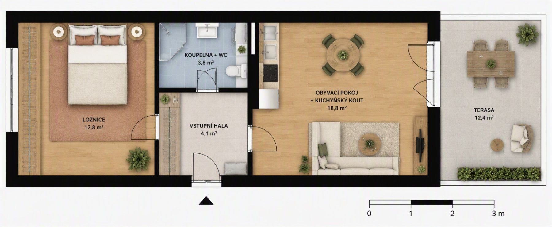 2+kk, Václava Rady, Praha - Zbraslav, 45 m² - 1