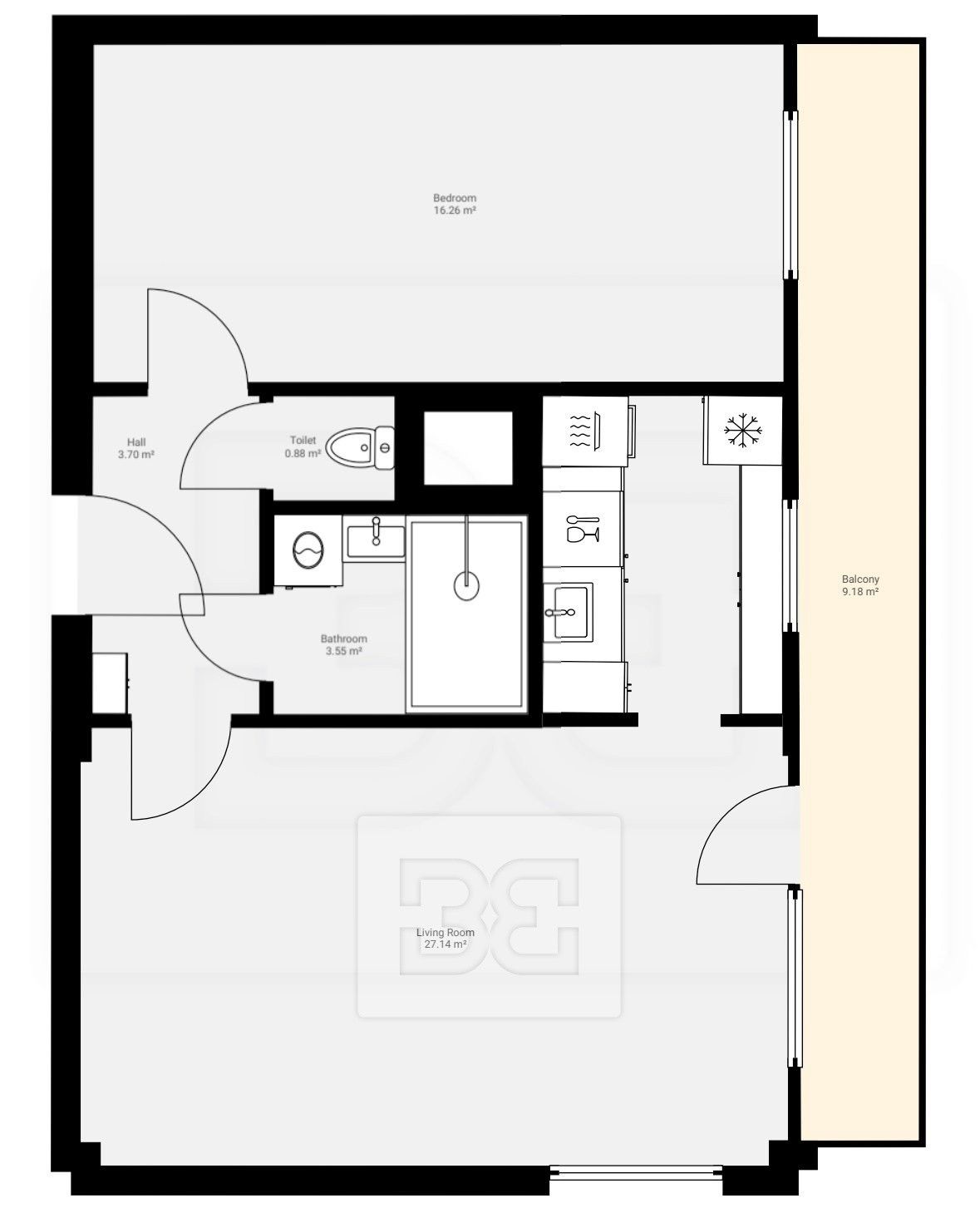Byt 2+kk · 52 m² · Devonská 1000, Praha Hlubočepy - 3