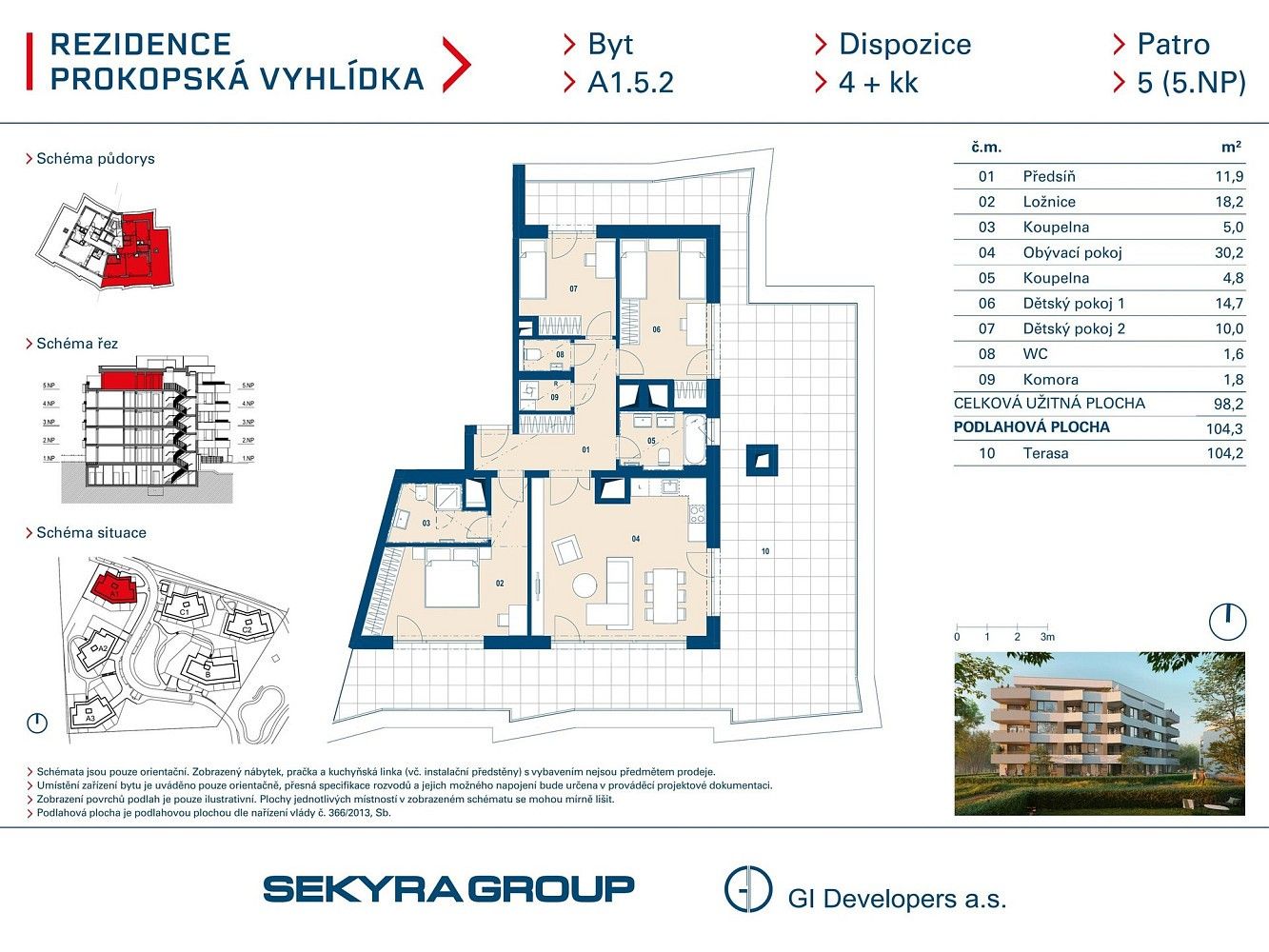 4+kk, Praha - Jinonice, okres Praha 5, Hlavní město Praha, 98 m² - 2