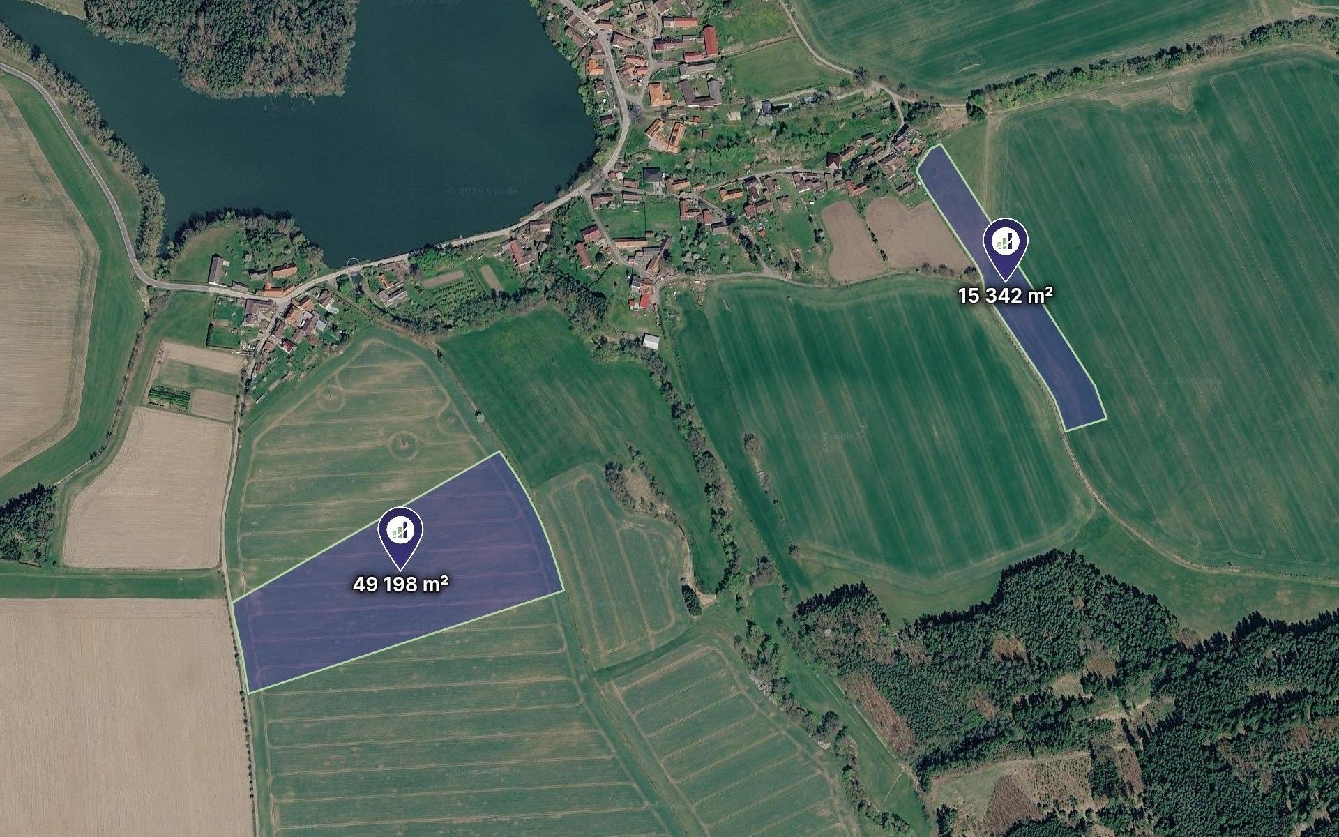Zemědělské pozemky, Borovany, 64 540 m² - 1