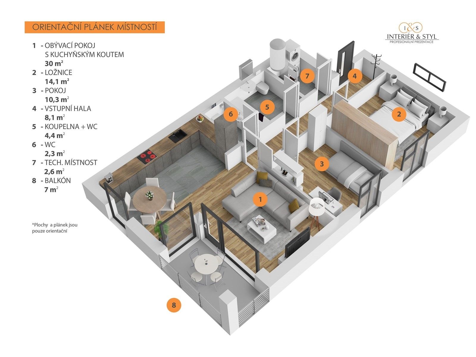 3+kk, Štěchovice, 74 m² - 2