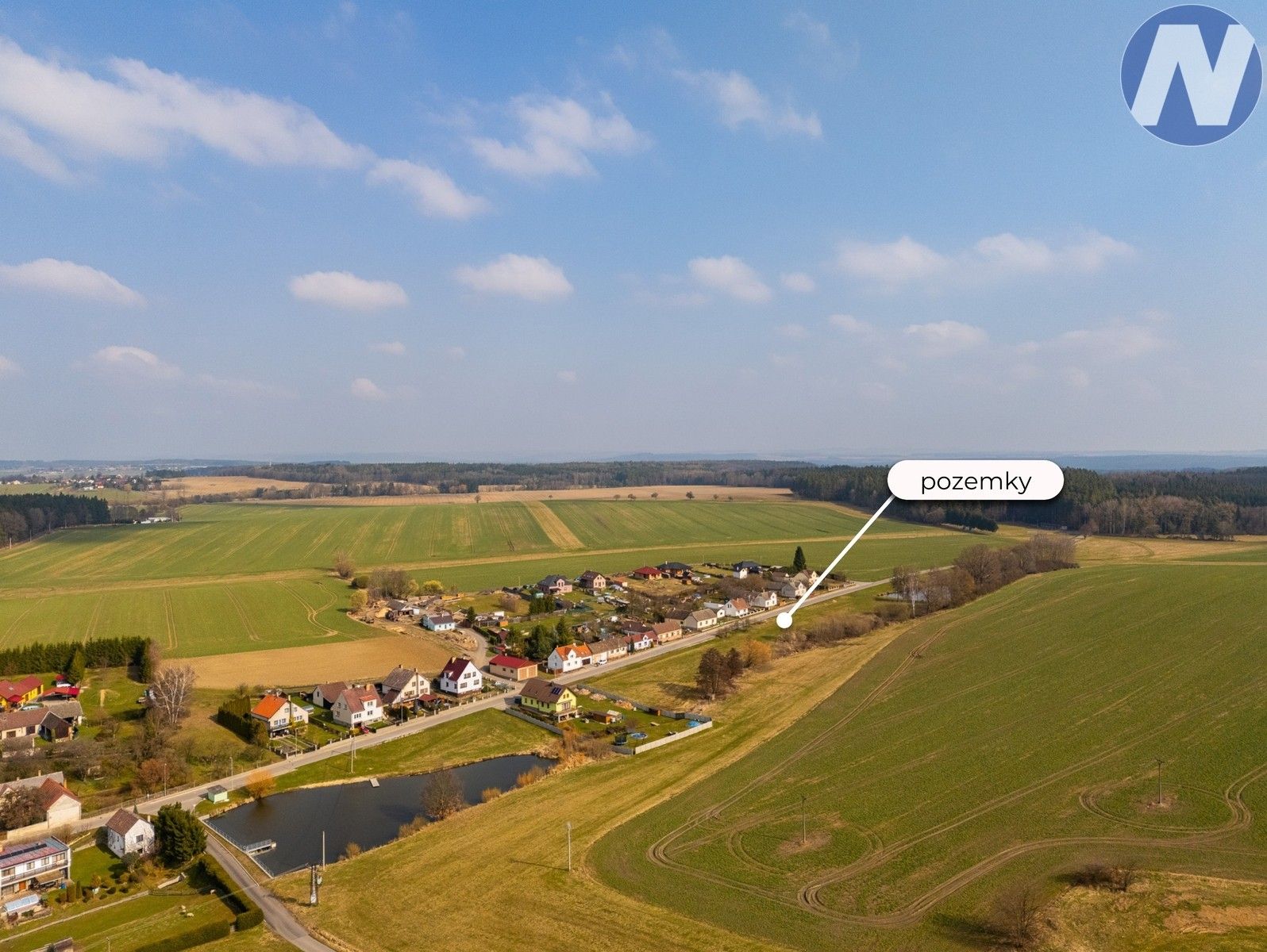 Pozemky pro bydlení, Borovany, 1 282 m² - 1