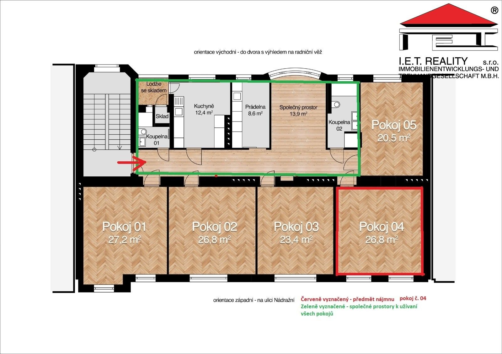Pronájem byt 1+kk - Nádražní, Ostrava, 25 m² - 2