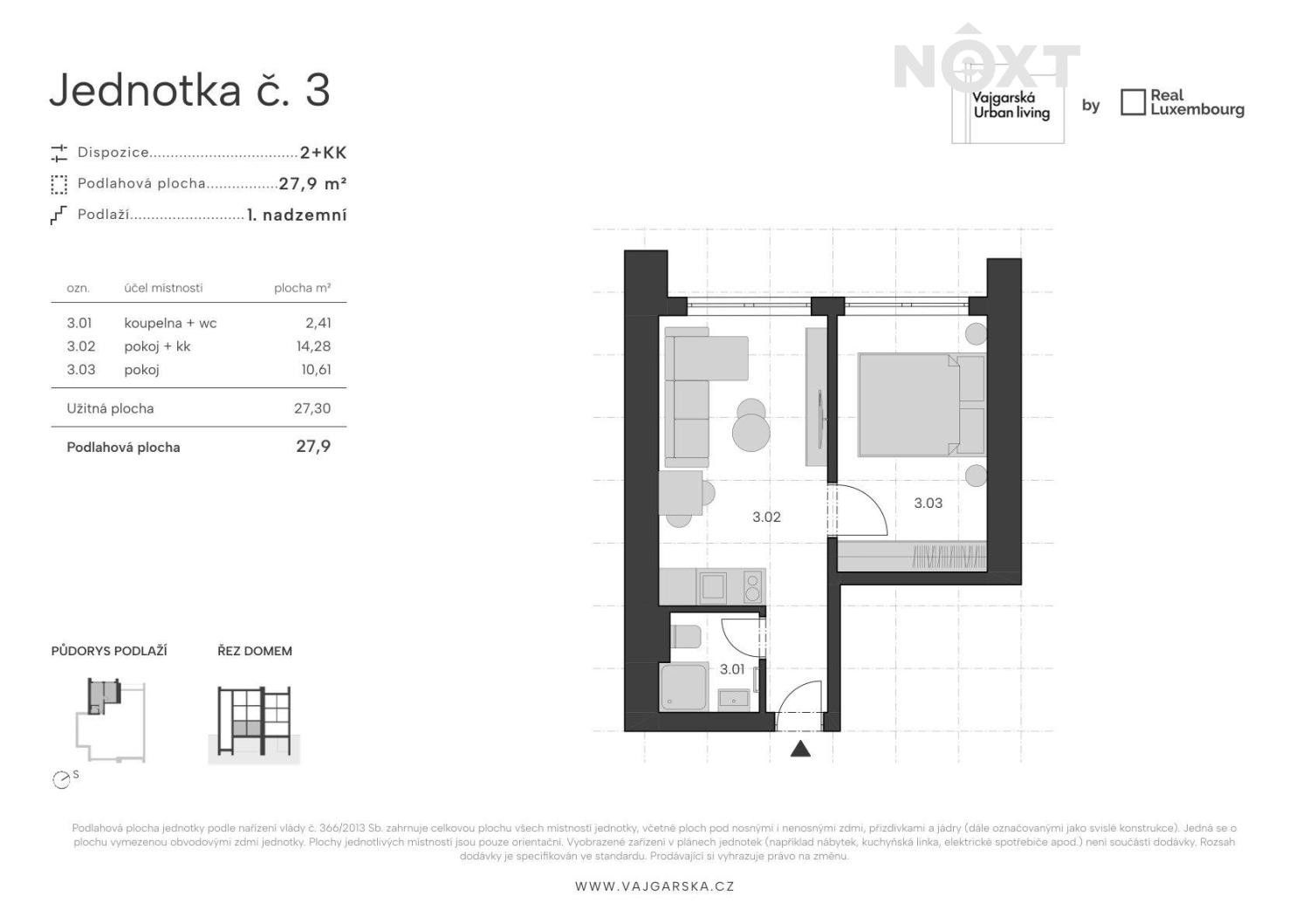 Byt 2+kk · 27 m² · Vajgarská 1176, Praha Kyje - 4