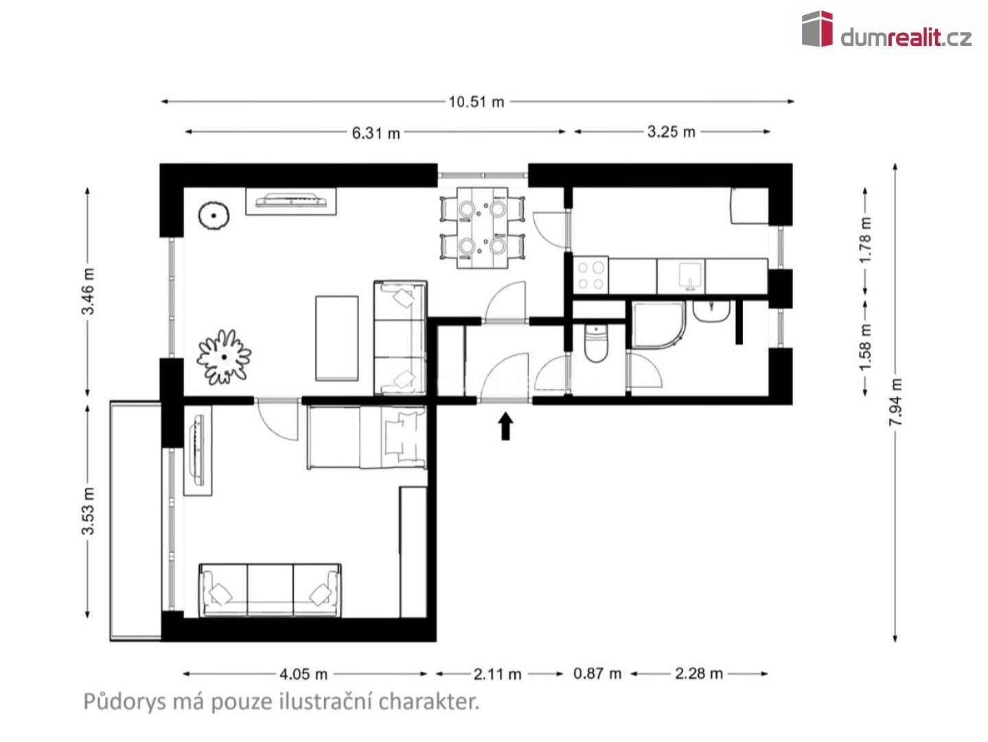 Byt 2+1 · 50 m² · L. M. Pařízka, České Budějovice - 3