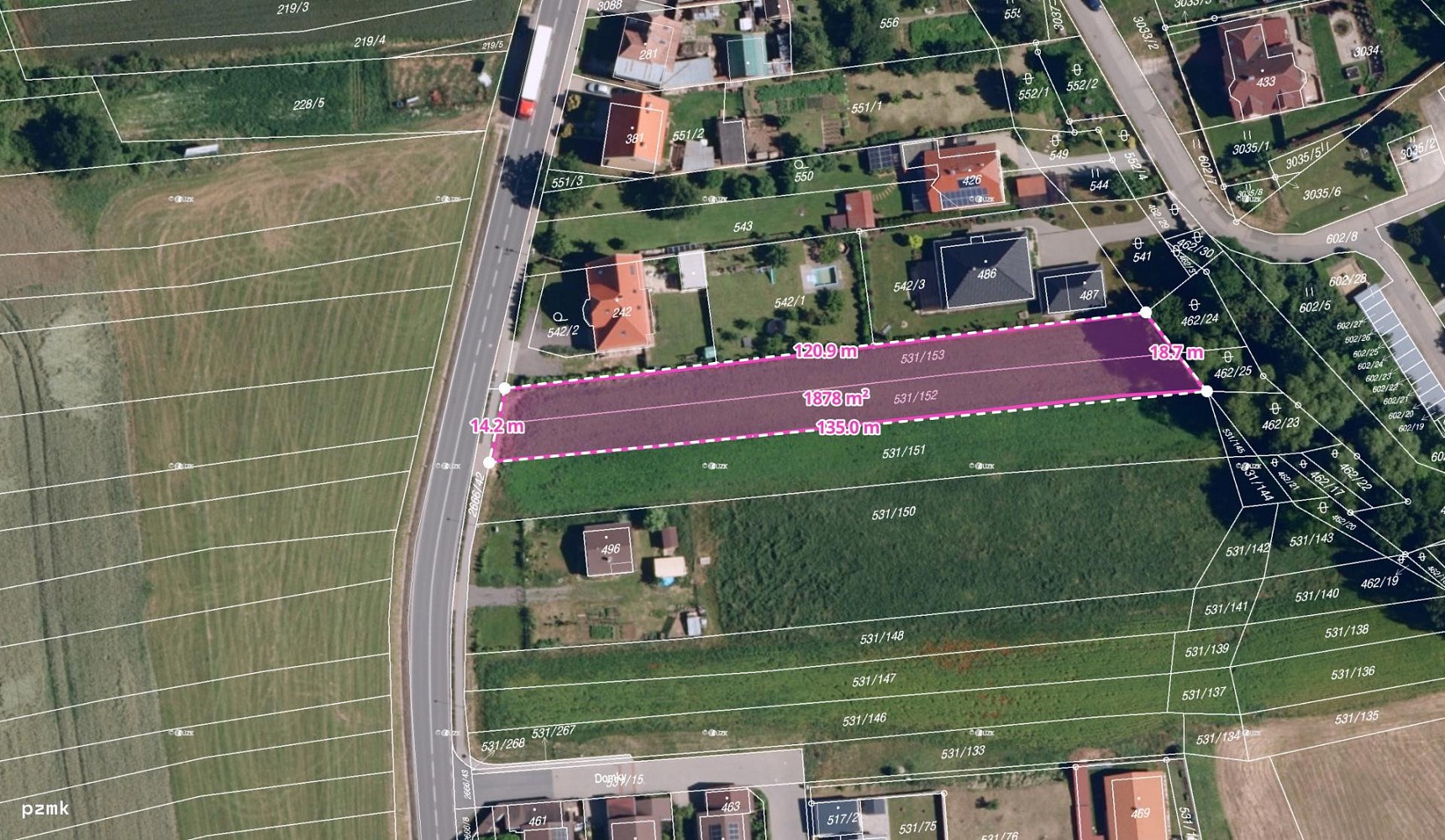 Pozemek pro bydlení · Pod Knížecím, Neslovice, okres Brno-venkov - 3