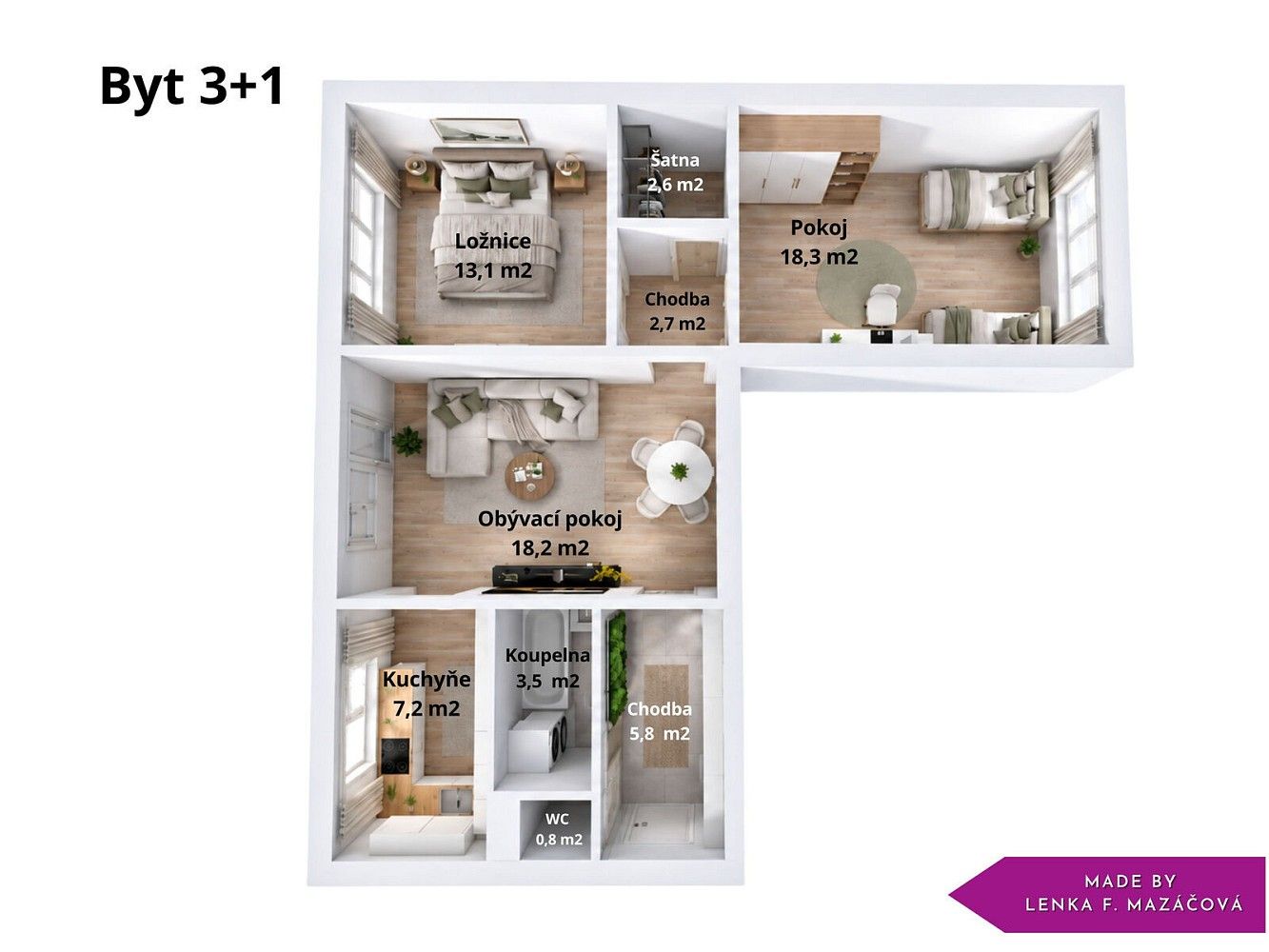 Prodej byt 3+1 - Litovel, okres Olomouc, Olomoucký kraj, 72 m² - 5