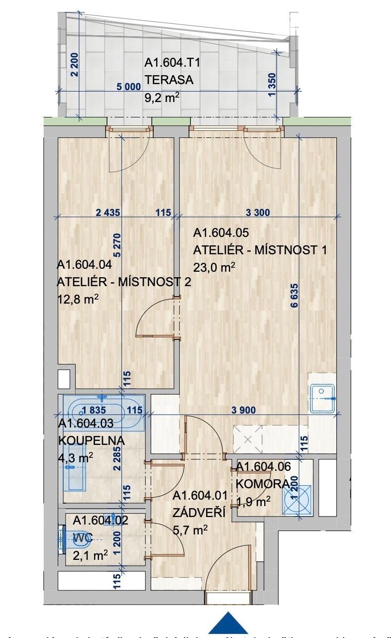 2+kk, Svatopetrská, Brno, 59 m² - 1