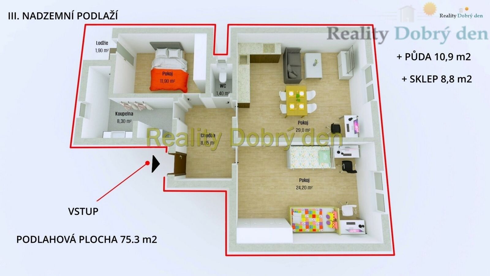 3+kk, Mírová, Opava Předměstí, 75 m² - 2