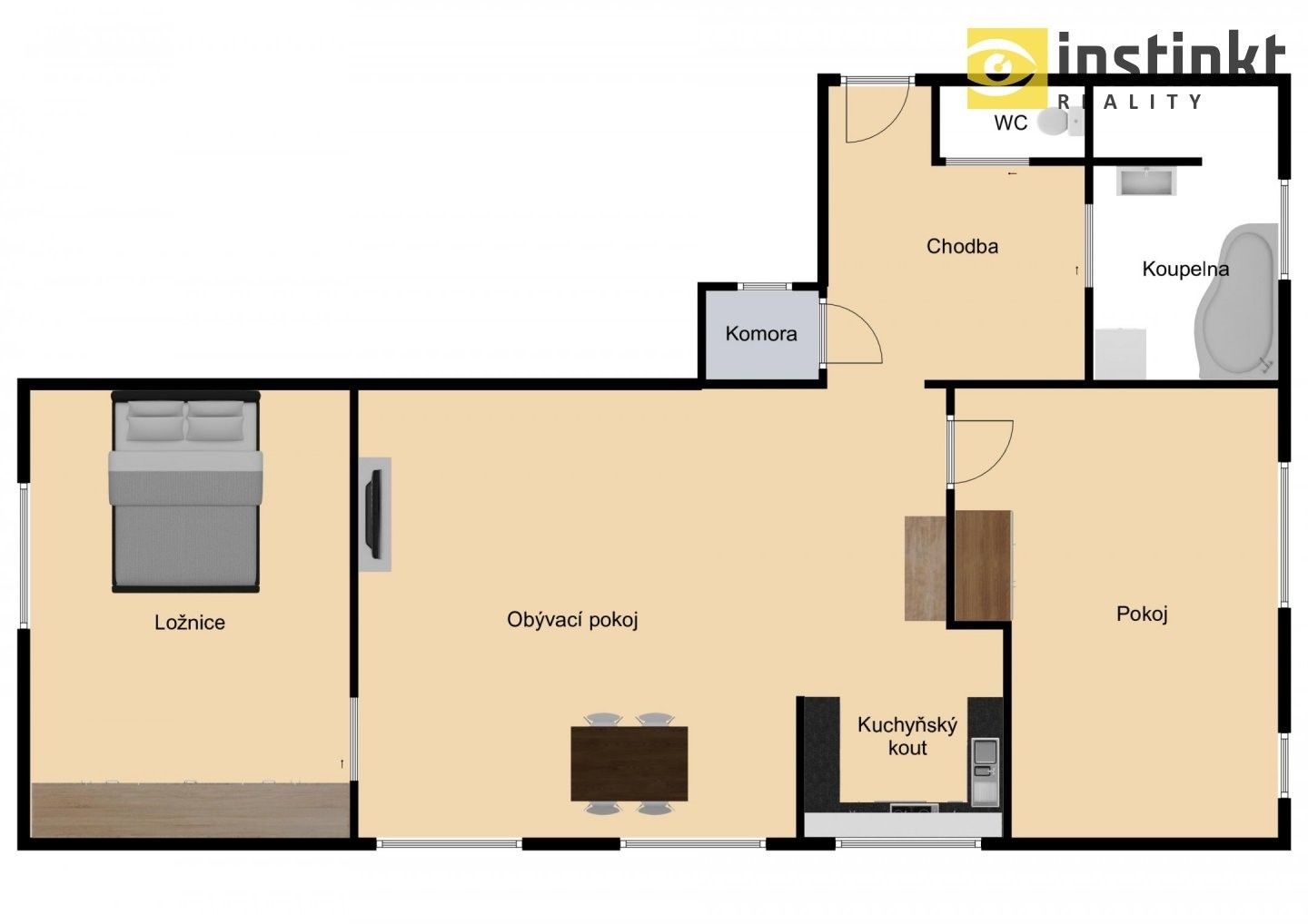 Pronájem byt 3+kk - U Klavírky, Praha, 83 m²