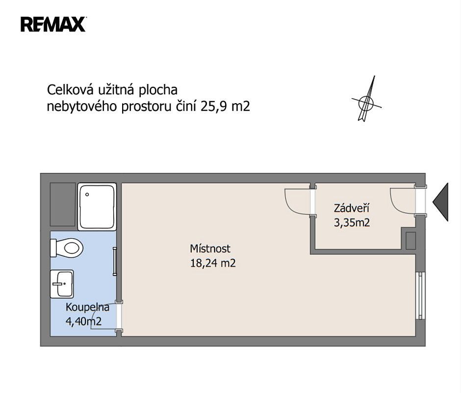 Obchodní prostory · 26 m² · Brno - Zábrdovice, okres Brno-město, Jihomoravský kraj - 3