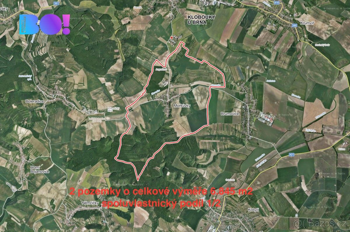 Prodej zemědělský pozemek - Klobouky u Brna, 691 72, 3 423 m²