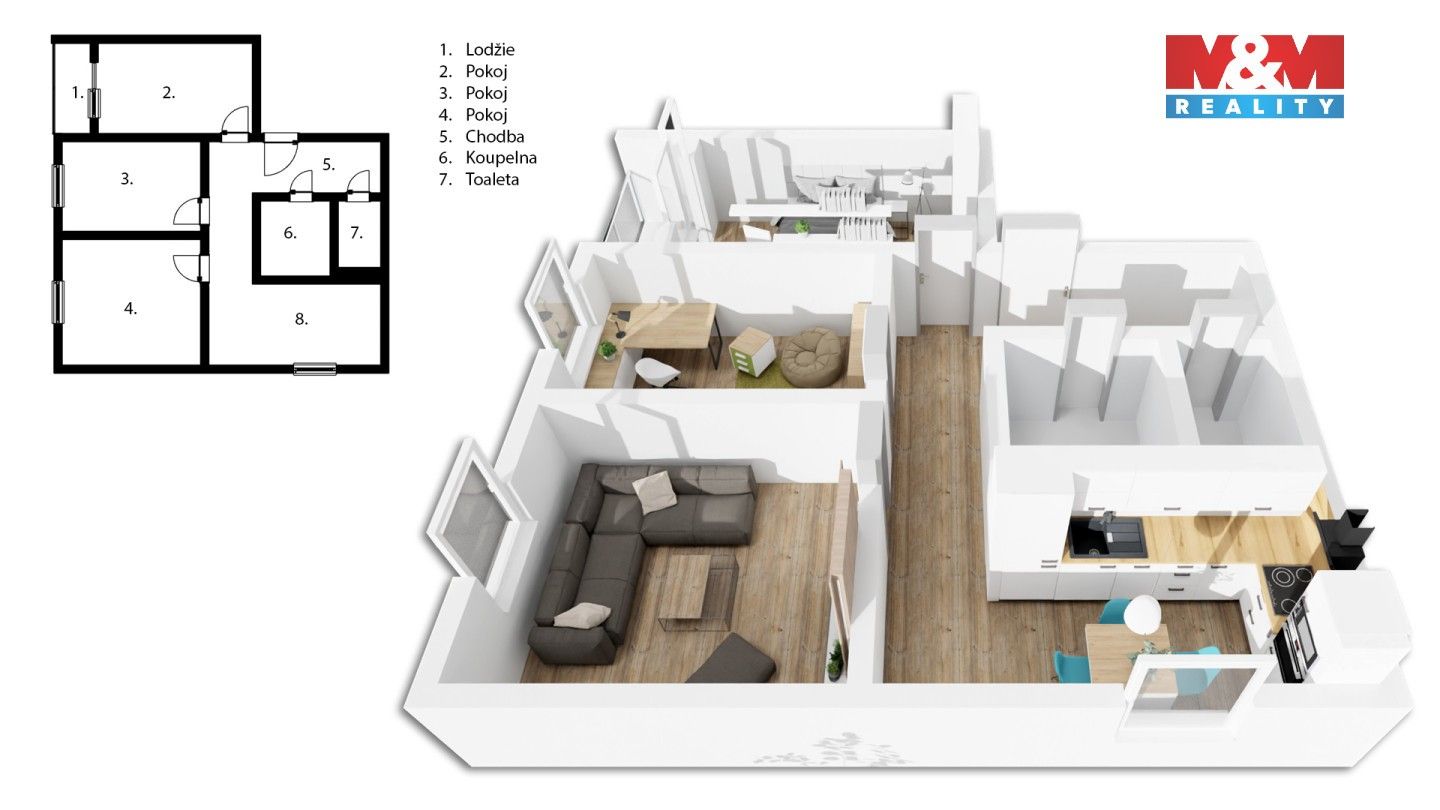 Byt 3+1 · 66 m² · Hráského, Benešov - 4