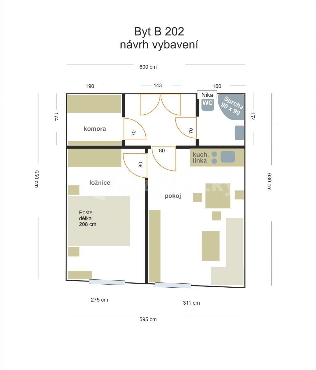 2+kk, Resselovo náměstí, Chrudim - Chrudim, Pardubický kraj, 36 m² - 2