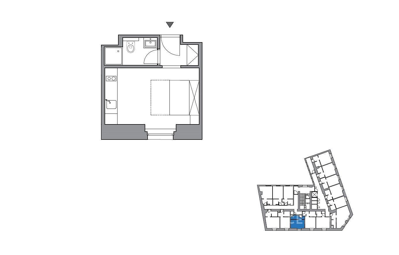 Byt 1+kk · 15 m² · Pod Vlachovkou, Praha 8 - Libeň - 3