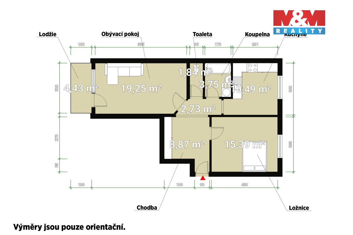 Pronájem byt 2+1 - Partyzánská, Město Touškov, 62 m²