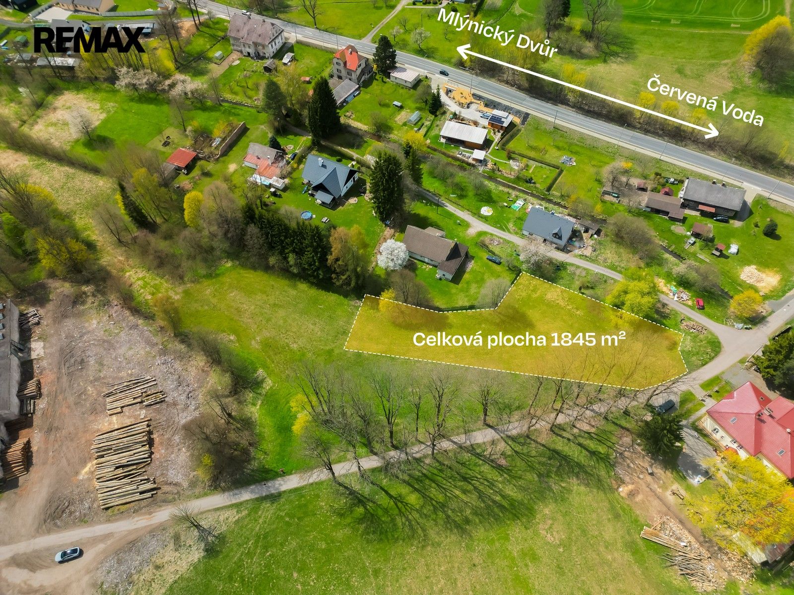 Pozemky pro bydlení, Červená Voda, 1 845 m²