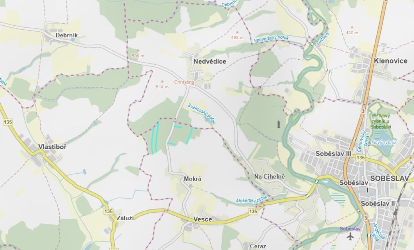 Prodej les - Mokrá, Vesce, 24 818 m²