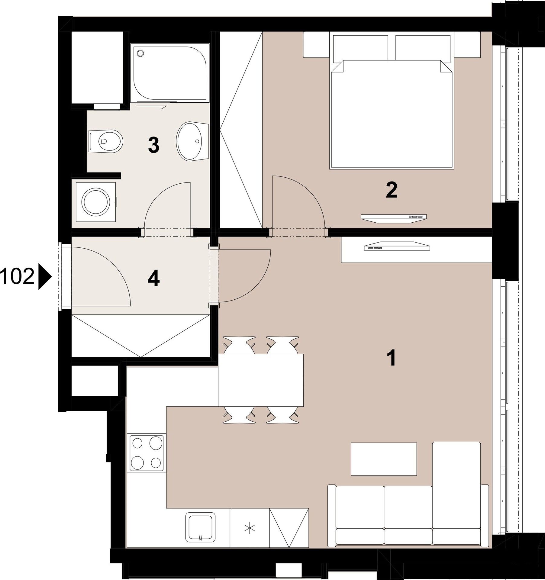 2+kk, U plynárny, Praha, 44 m² - 2