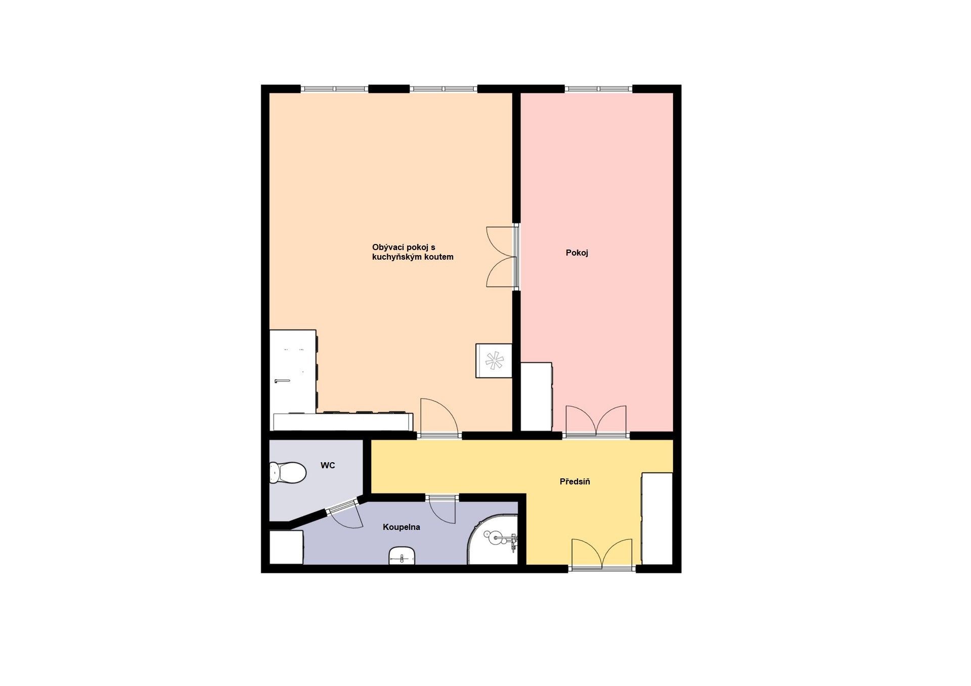 Pronájem byt 2+kk - Thámova, Praha, 55 m²
