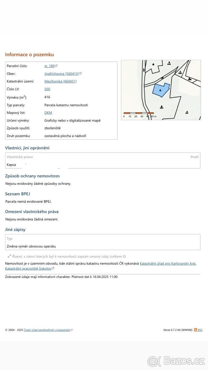 Prodej pozemek pro bydlení - Ostrov nad Ohří, 363 01