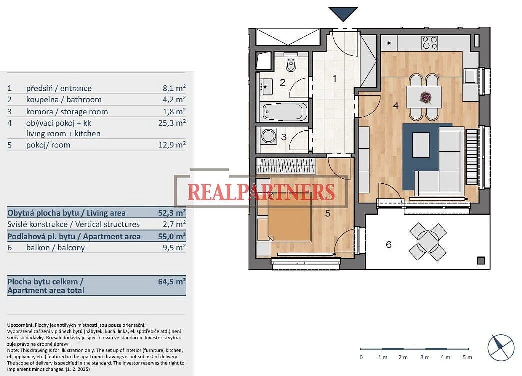 2+kk, Praha - Čimice, okres Praha 8, Hlavní město Praha, 64 m² - 2
