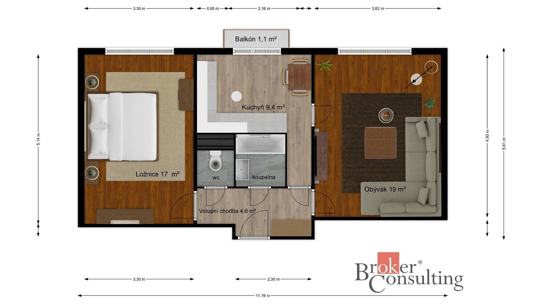 Byt 2+1 · 55 m² · Na Chodovci, Praha 4 - Záběhlice - 3
