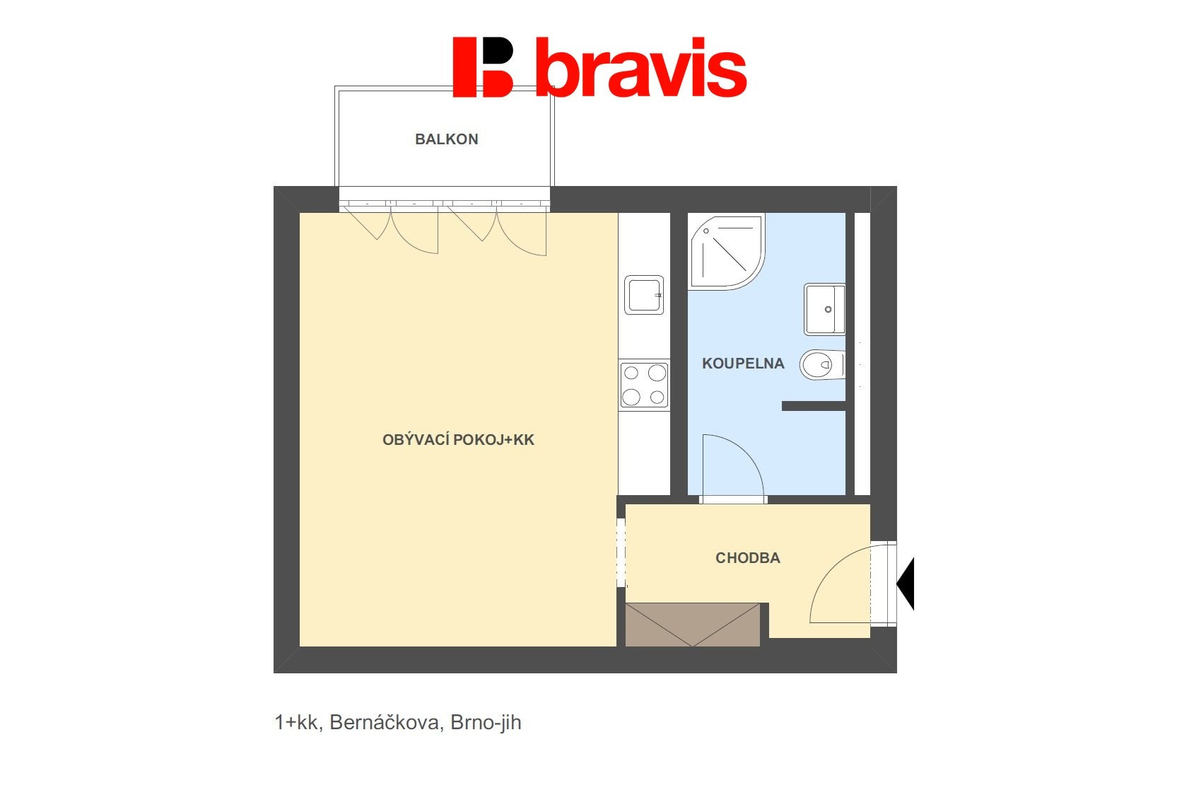 Byt 1+kk · 36 m² · Bernáčkova 174, Brno Dolní Heršpice - 4