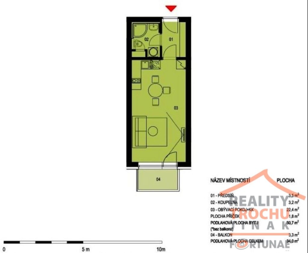 Pronájem byt 1+kk - Jana Masaryka, Hradec Králové Nový Hradec Králové, 31 m² - 5