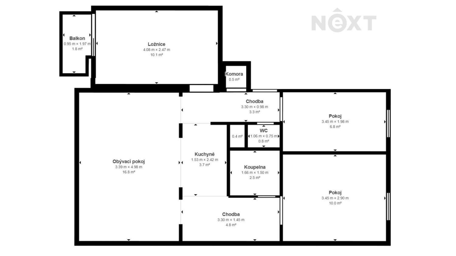 Prodej byt 4+1 - J. A. Komenského, Meziboří, 63 m²