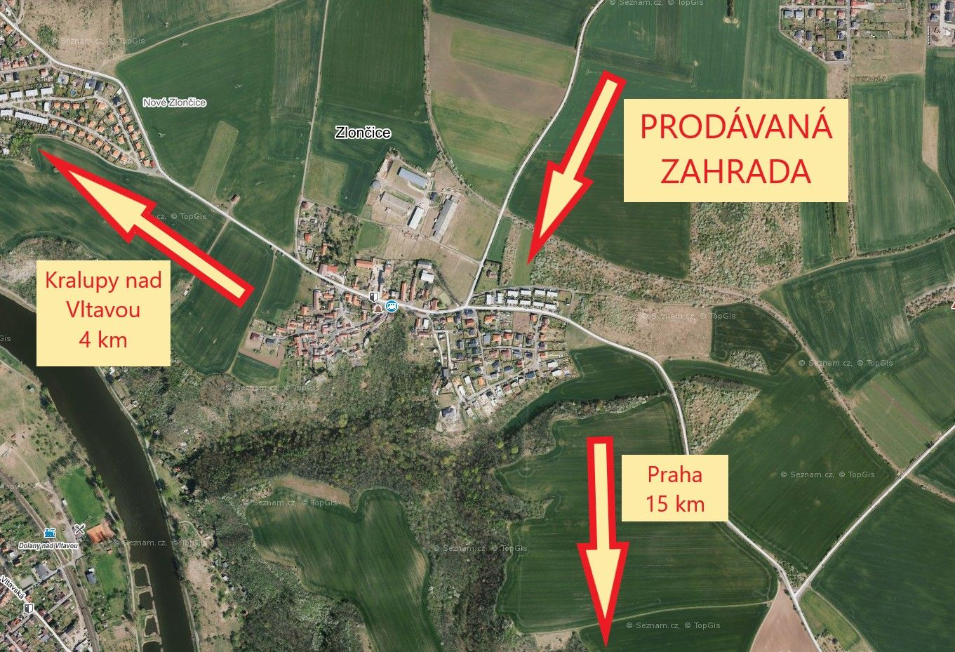 Zahrada · 1 358 m² · Zlončice - 4