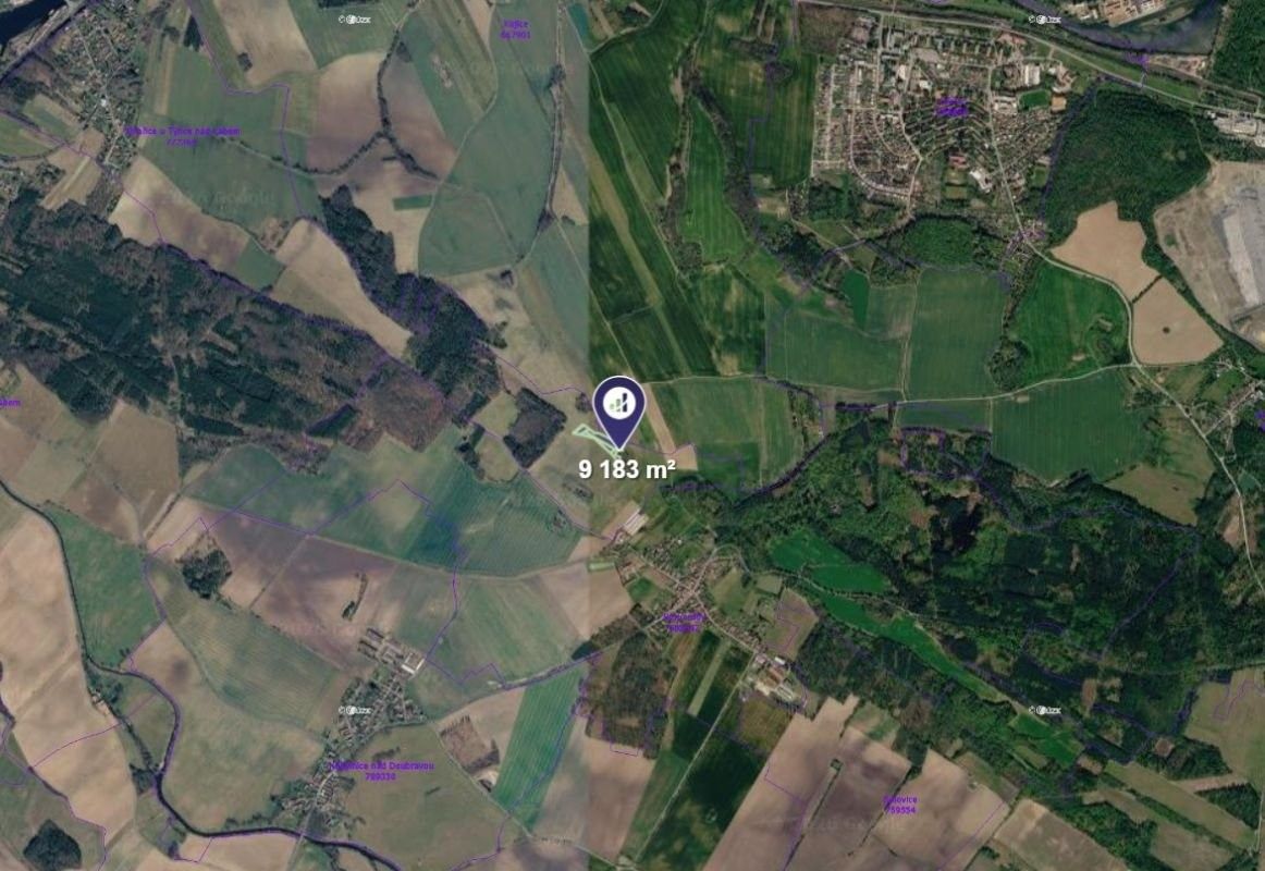 Zemědělské pozemky, Týnec nad Labem, 7 567 m² - 2