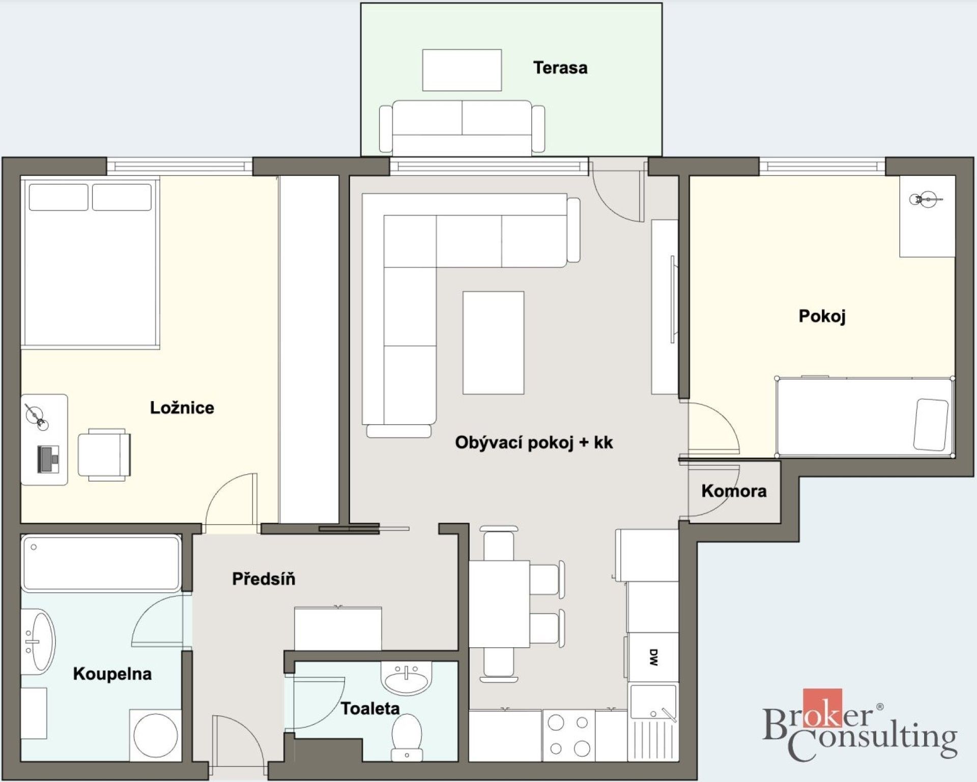 Prodej byt 3+kk - Jablonského, Plzeň, 69 m² - 5
