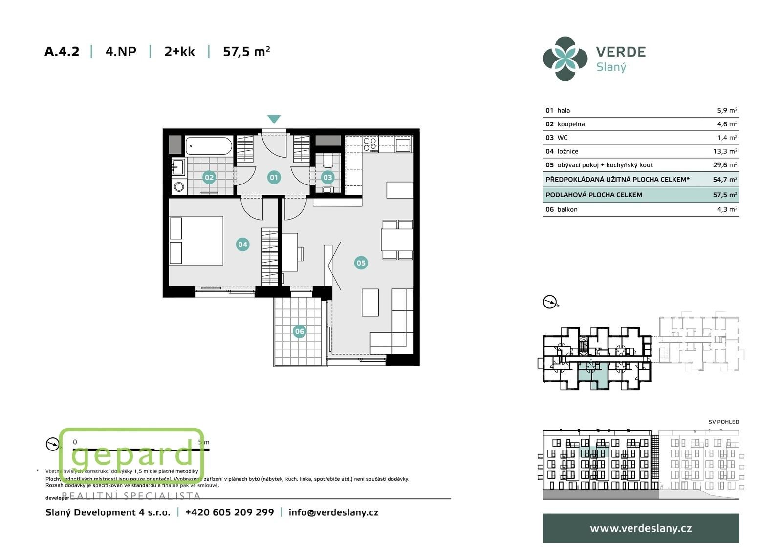 2+kk, U Benaru, Slaný Kvíček, 55 m² - 2