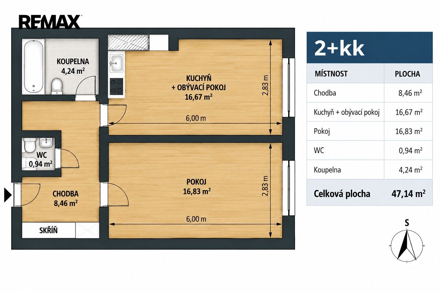 Byt 2+kk · 47 m² · U Klafárku 2039, Žďár nad Sázavou 3 - 3