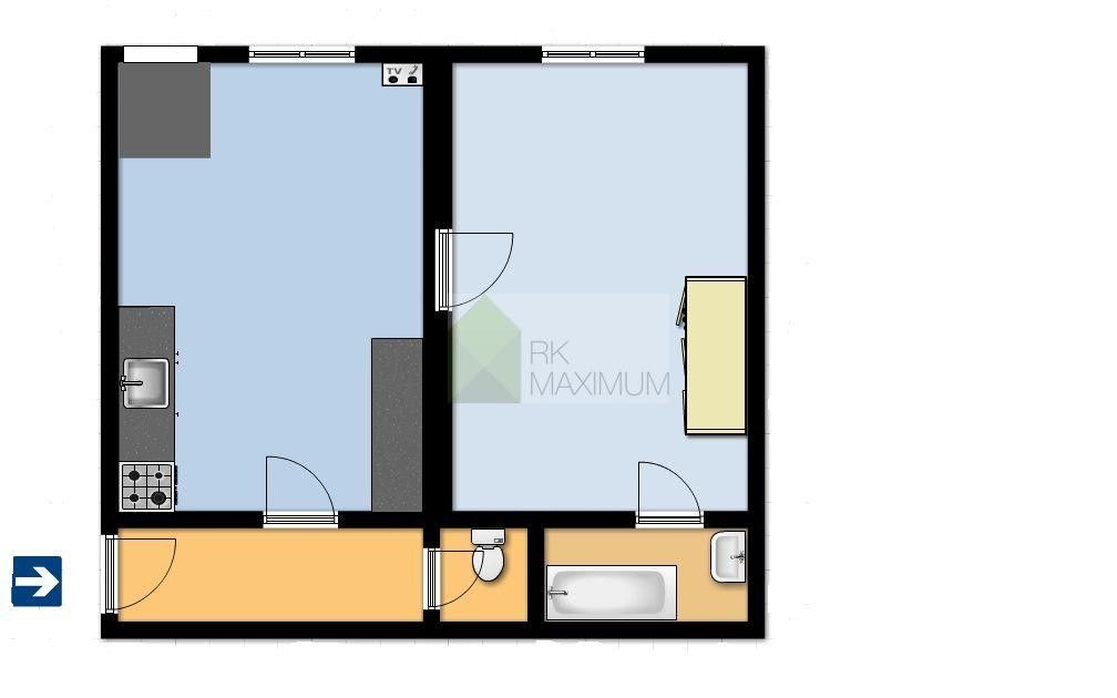 Byt 1+1 · 53 m² · Ondříčkova, Praha - 4