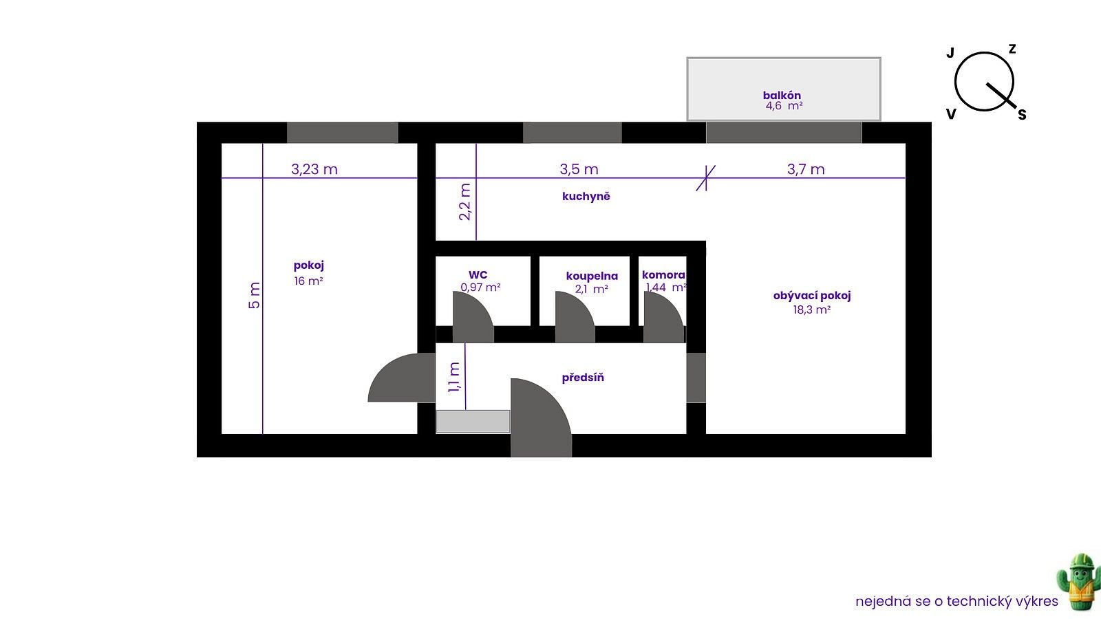 Byt 2+1 · 56 m² · náměstí Družby, Ostrava - Poruba - 3
