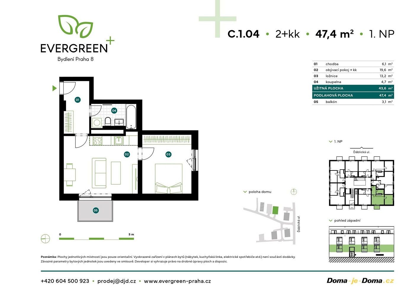 Prodej byt 2+kk - Praha - Ďáblice, okres Praha 8, Hlavní město Praha, 47 m² - 2