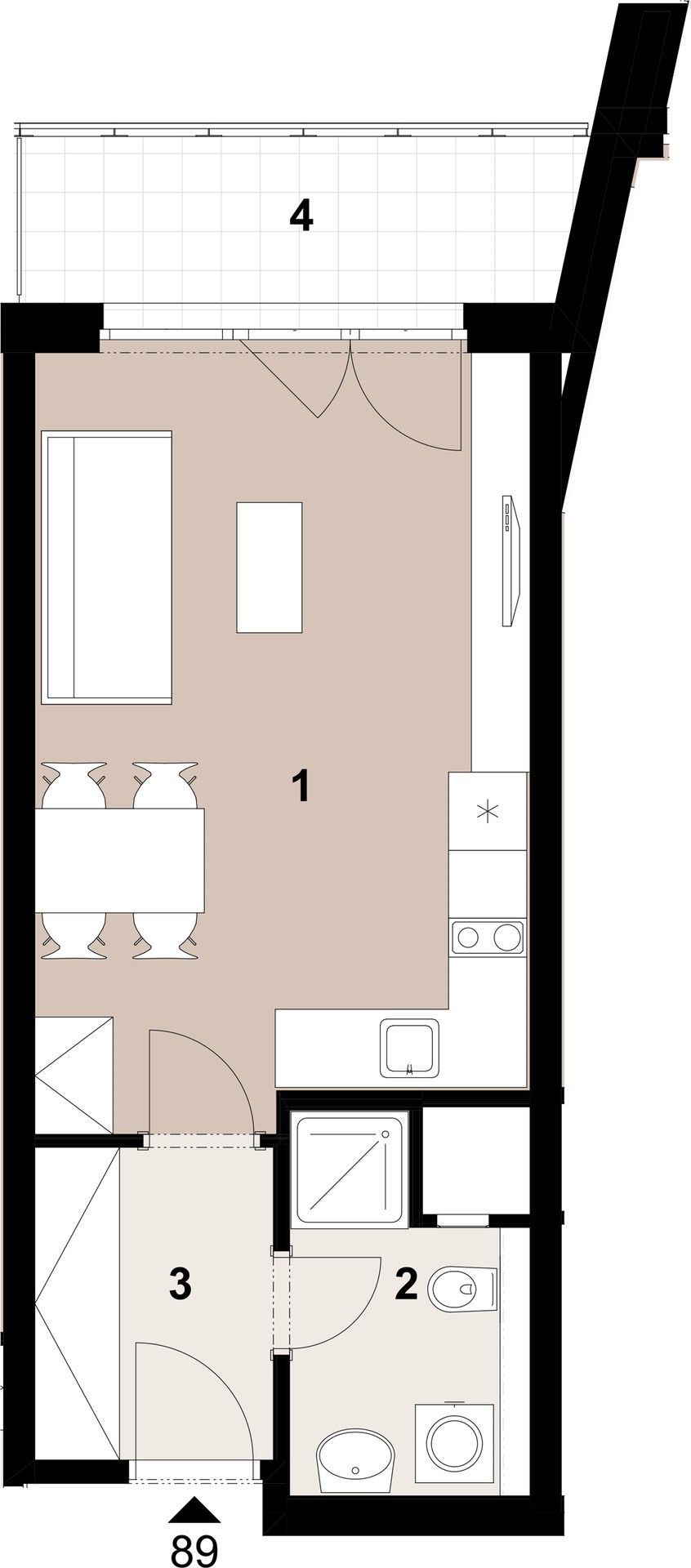1+kk, Poděbradská, Praha, 31 m² - 2