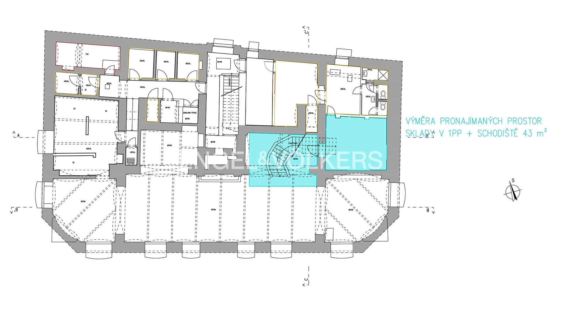 Pronájem obchodní prostory - Spálená, Praha, 181 m²