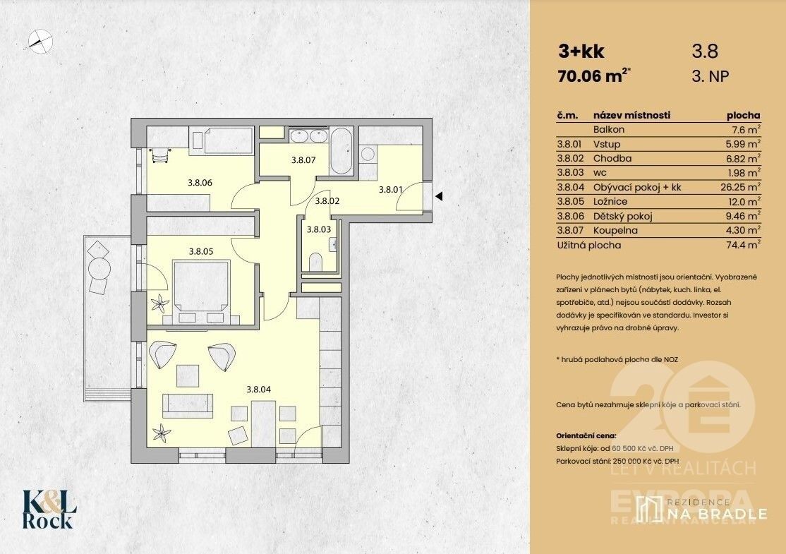 Prodej byt 3+kk - Na Bradle, Světlá nad Sázavou, 74 m²