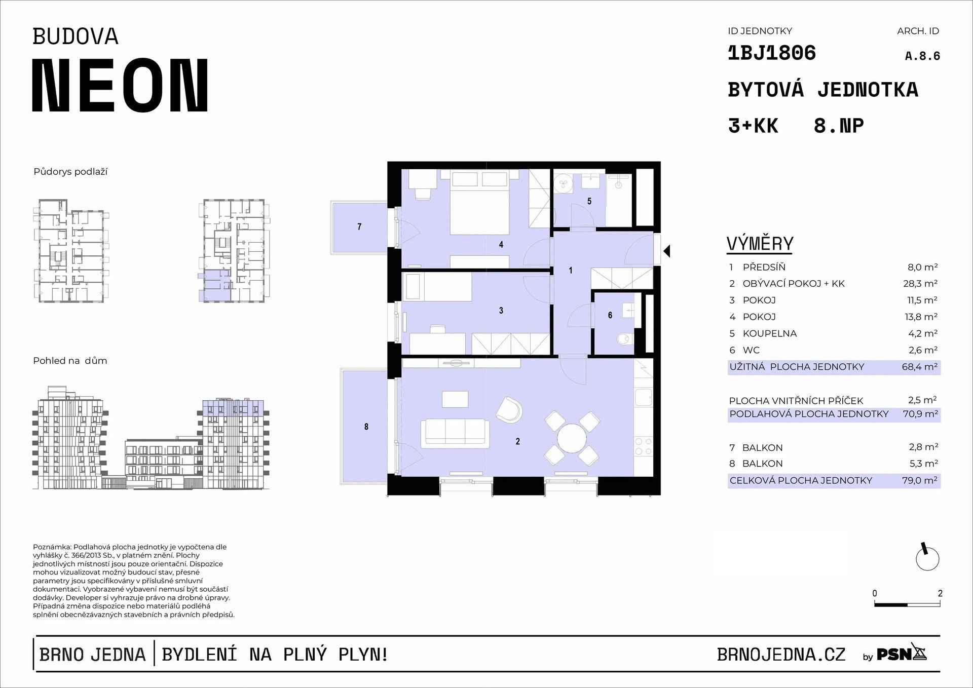 3+kk, Plynárenská, Brno Zábrdovice, 68 m² - 2