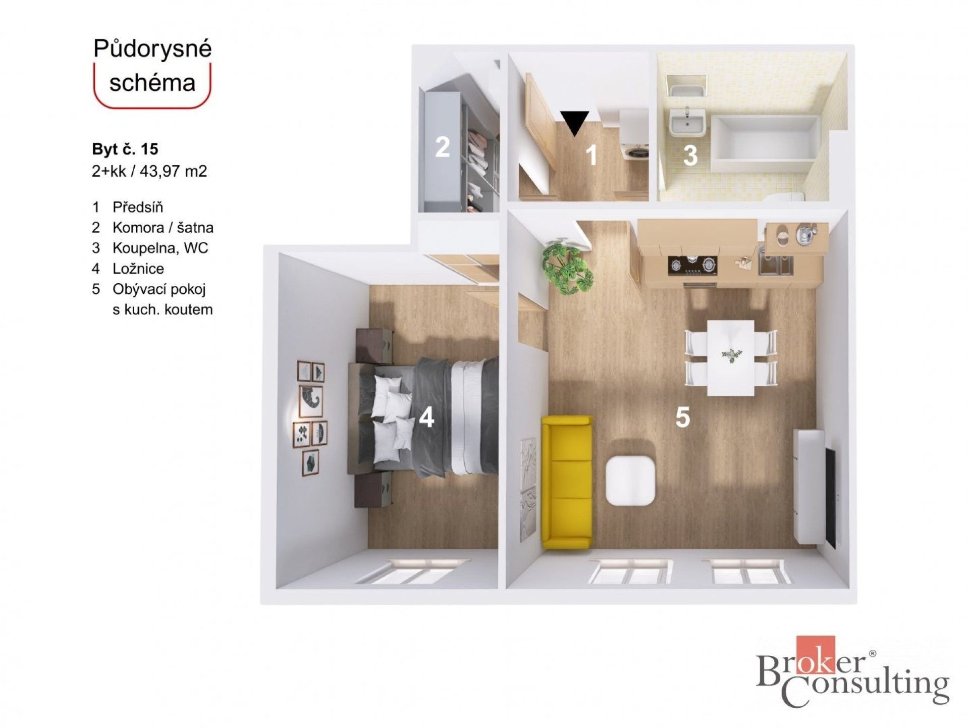 Byt 2+kk · 44 m² · 1. máje, Hrádek nad Nisou - 3